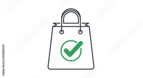 Shopping Bag with Check Mark.