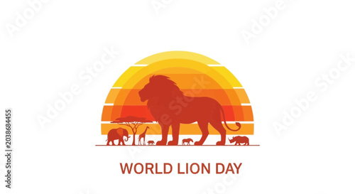 Photography World Lion Day Safari Silhouette Illustration