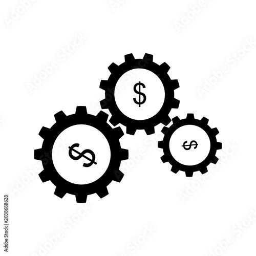 Foto Financial Gears Vector Icon Set