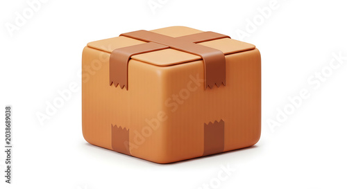 Cardboard box with tape, ready for shipping