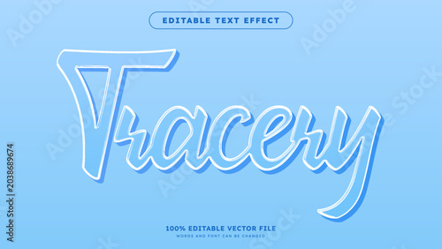 Blue 3d text effect in realistic frozen ice style on a blue winter background