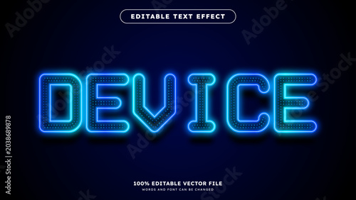 Modern futuristic Tech Text effect editable text style Vector editable text effect