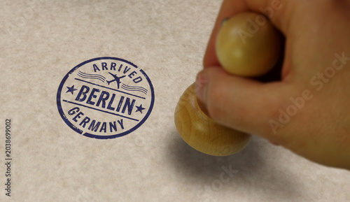 Berlin arrived stamp and stamping