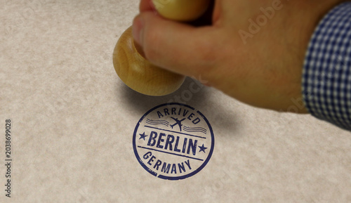 Berlin arrived stamp and stamping