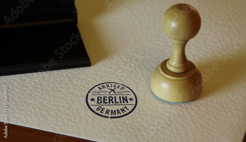 Berlin arrived stamp and stamping