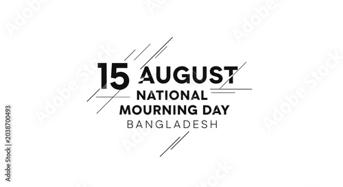 Foto National Mourning Day Bangladesh 15 August Typography Design