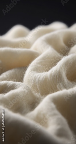 Soft, creamy off-white fabric with gentle folds and texture