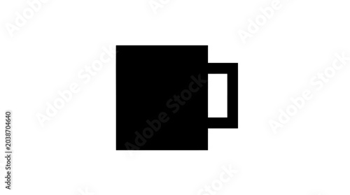 Canvastavla Minimalist black coffee mug icon isolated on white background