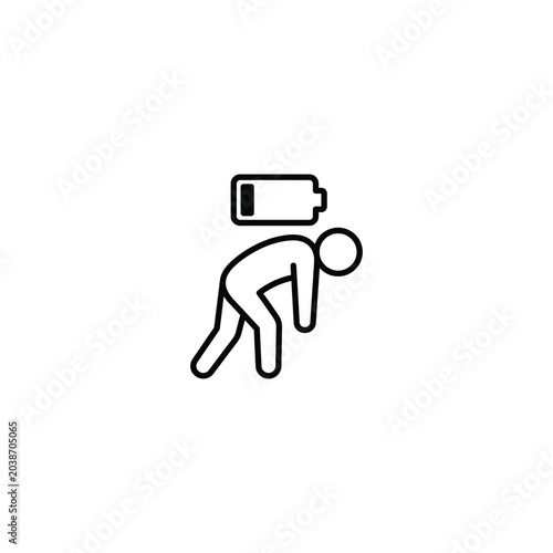 Obraz na płótnie Person bending under heavy battery load in daily struggle
