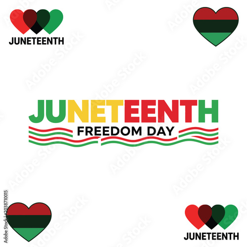 Billede på lærred Juneteenth national independence day celebration graphic freedom day emancipatio
