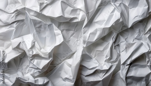 Crumpled White Paper Background