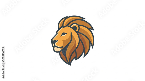 Photos Majestic Lion Head Profile Illustration.