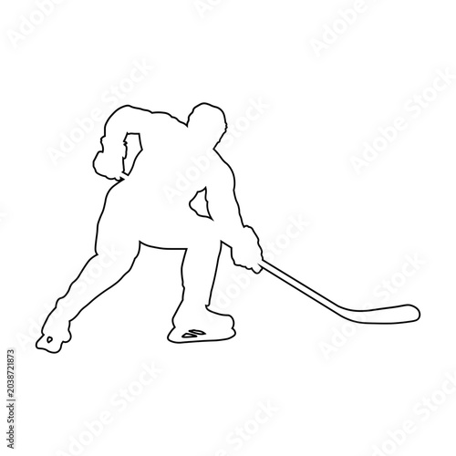 Photography Hockey Player Line Art