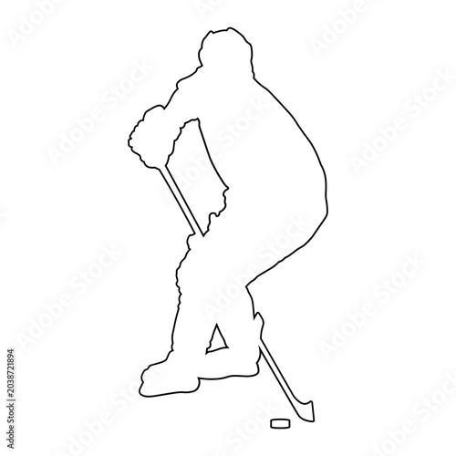 Photography Hockey Player Line Art