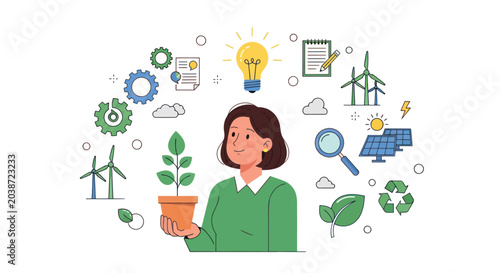 Sustainability and Innovation Concept Illustration