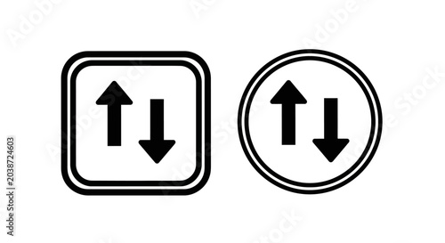 Bild auf Leinwand Two-way traffic signs - up and down arrows