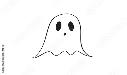 Quadro em tela Ghost character cartoon custome object icon happy halloween 31 thirty one octobe