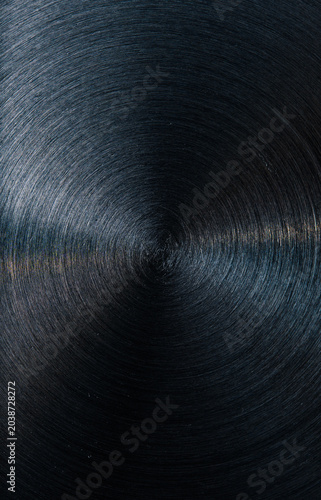 Dark Blue Brushed Metal Texture With Circular Grain