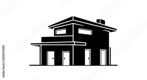 Billede på lærred Modern Two Story House Design.