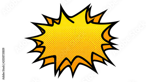 vibrant yellow explosion burst with sharp rays isolated on transparent background