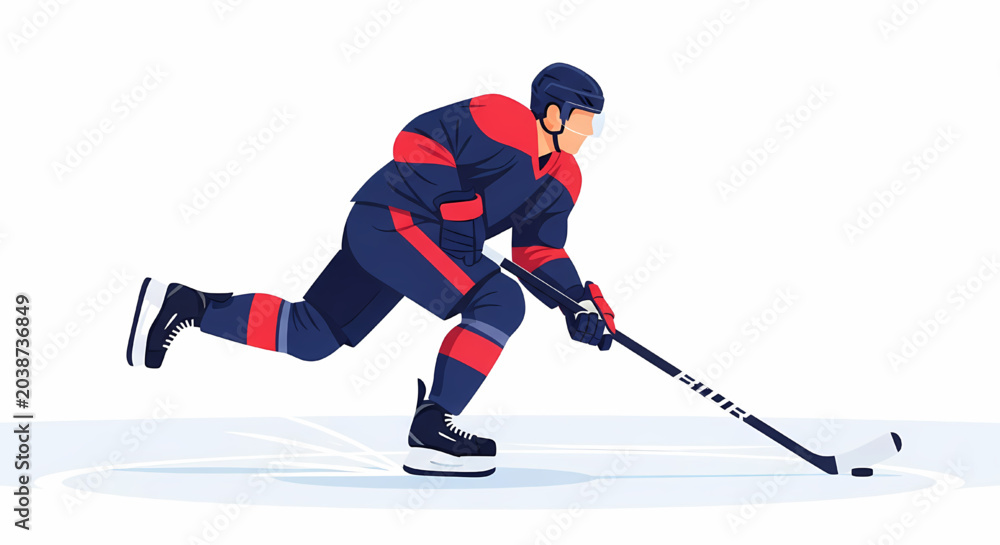 Obraz premium Ice Hockey Player in Dynamic Action Pose