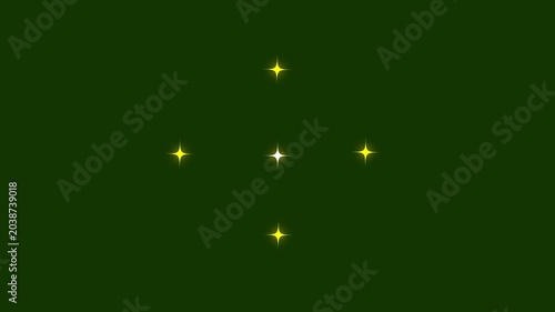 Glowing Twinkle Star White Gold Glitter Sparkle Animation Featuring Shiny Optical Flare Rays, Rotating Light Effects and Dazzling Magical Stars on Green Screen Background 4k video