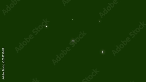 Fast Twinkling Stars Animation with White Cartoon Sparkle Effects, Glowing Light Trails, Flat Vector Doodles and Magical Glitter Motion on Green Screen 4K Background 4k
