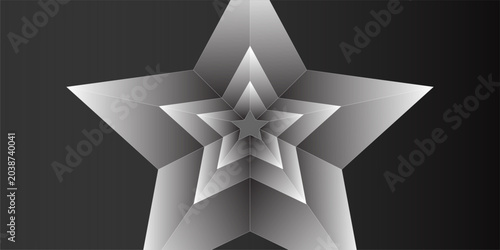 Tableau sur toile A striking minimalist abstract background featuring a 3D star tunnel with concentric, layered 5-pointed stars receding into an infinite central perspective