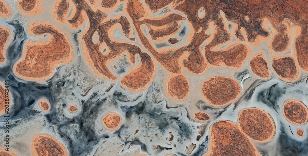 Naklejka premium Lake Amadeus Salt Lake Satellite Image Northern Territory Australia