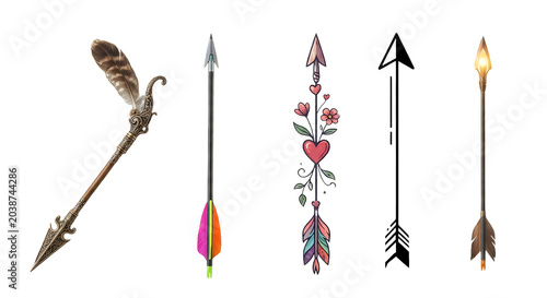 Collection of colorful arrows with different designs