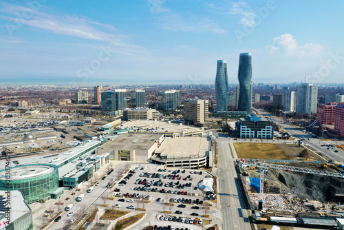 Aerial of Mississauga, Canada downtown