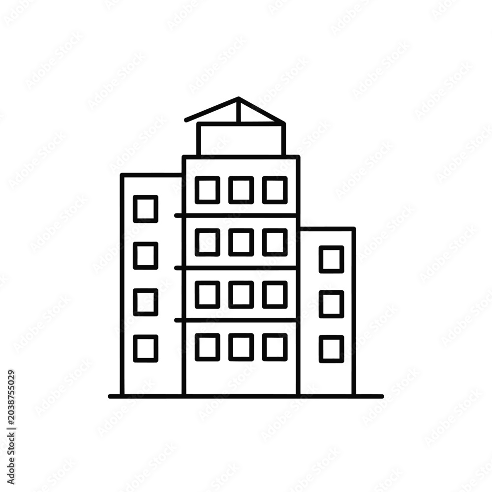 Naklejka premium Modern building illustration vector graphic for architecture and design