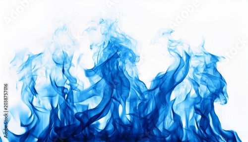 Blue Flames Isolated On White Background