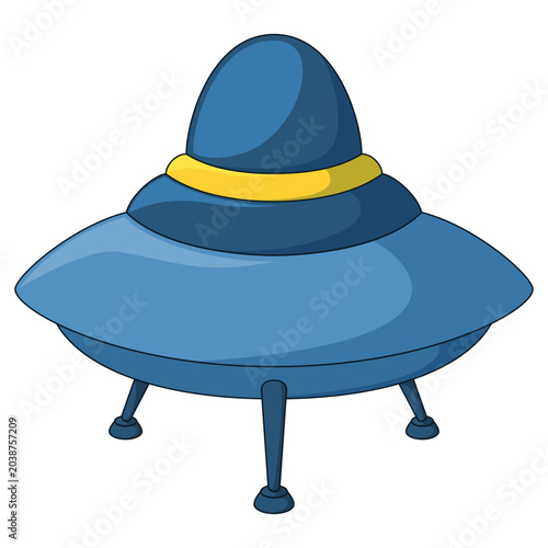 Flying saucer ufo spacecraft with lights vector illustration