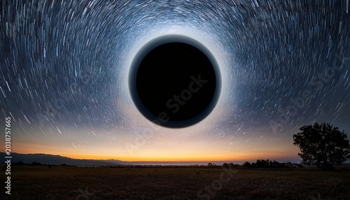 The Mock Of Black Hole In Front Of Milky Way