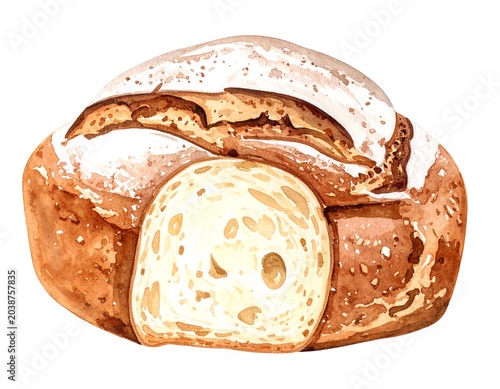 Bread Watercolor Art.