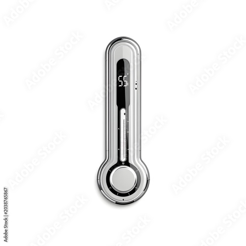digital thermometer modern design, centered, isolated on transparent background, no background, no shadow, clean cutout, realistic texture, png asset, 8k --no background --no shadow