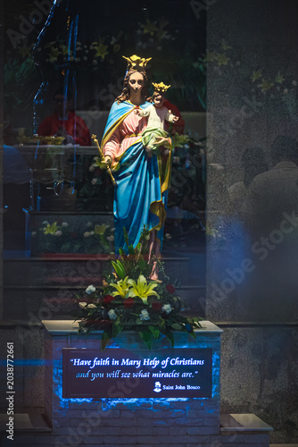 Our Lady Help of Christians catholic religious Virgin Mary and Child Jesus statue