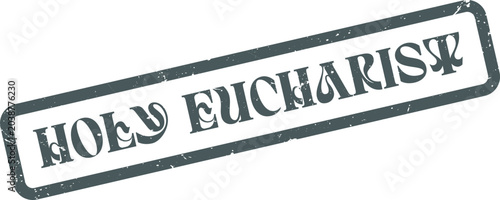Foto Holy Eucharist distressed rubber stamp effect vector graphic for religious sacra