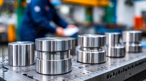 A scientist examines metal samples with precision instruments in a laboratory, combining heavy metal testing with metallurgy research and material verification.