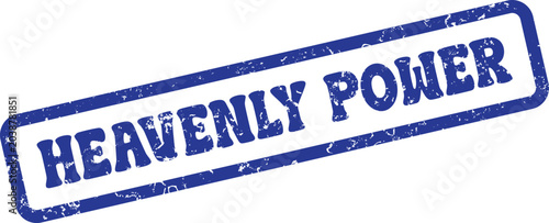 Canvas Print Heavenly Power blue distressed rubber stamp graphic for spiritual strength and d