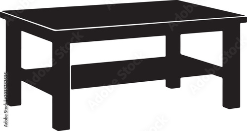 Quadro su tela Table – Vector Silhouette