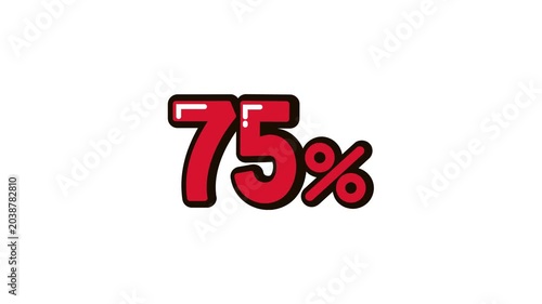 75 Percent Discount Animation 4K Video