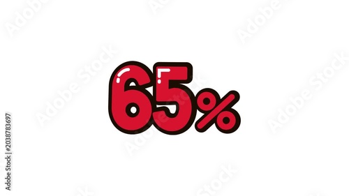 65 Percent Discount Animation 4K Video
