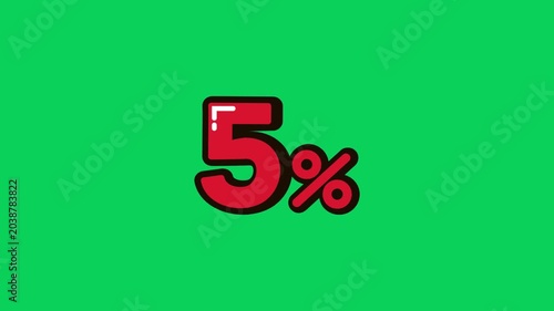 Green Screen 5 Percent Discount Animation 4K Video