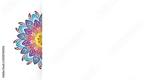 Mandala Golden Background Floral pattern. A captivating design featuring 4 intricate golden mandalas, perfect for adding a touch of luxury and elegance to any project 4K Motion Graphics isolated on An