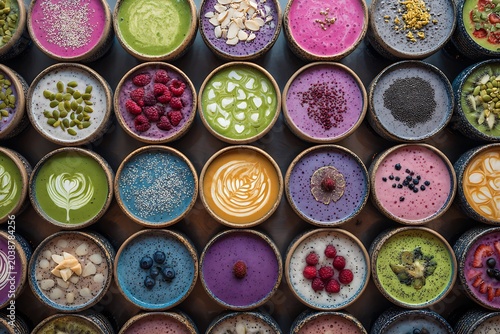 neatly organized smoothie