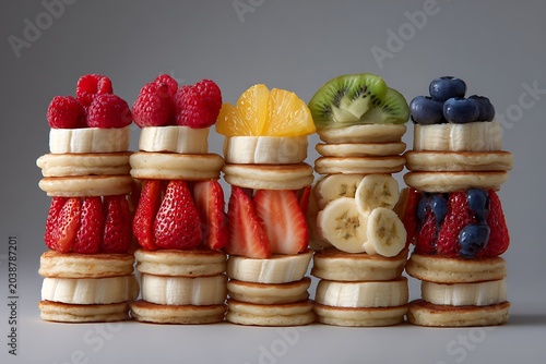 neatly stacked pancakes