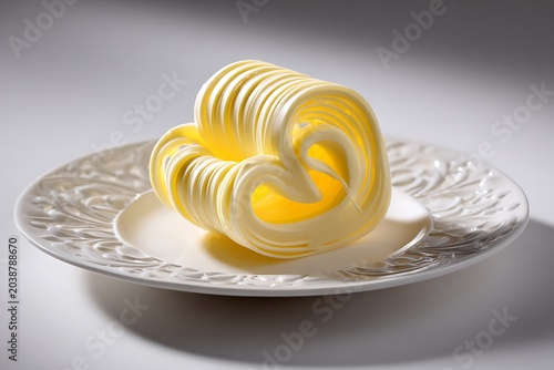 butter curled on plate