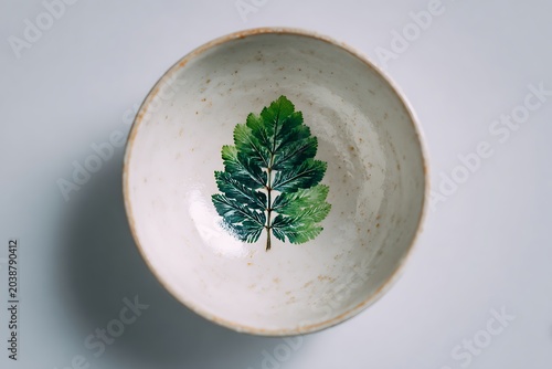 green leaf in a plate